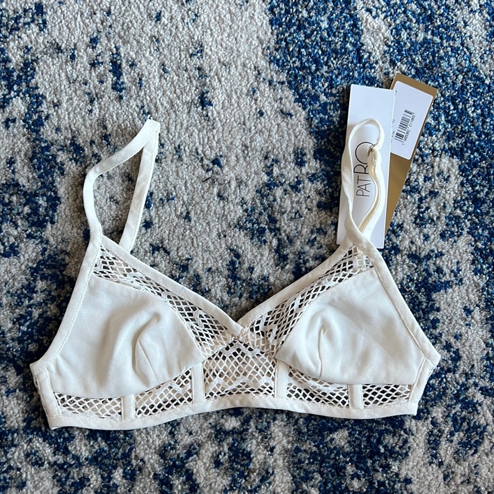 PatBO Linen Bralette Top in Bone - Picture 4 of 7